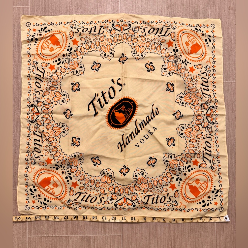 Tito's Handmade Vodka Cream and Orange Bandana